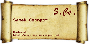 Samek Csongor névjegykártya